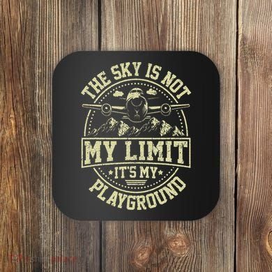 Funny Aviator Pilot Airplane Plane Aviation Gifts Coaster