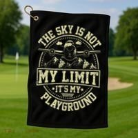 Funny Aviator Pilot Airplane Plane Aviation Gifts Golf Towel thumb 1