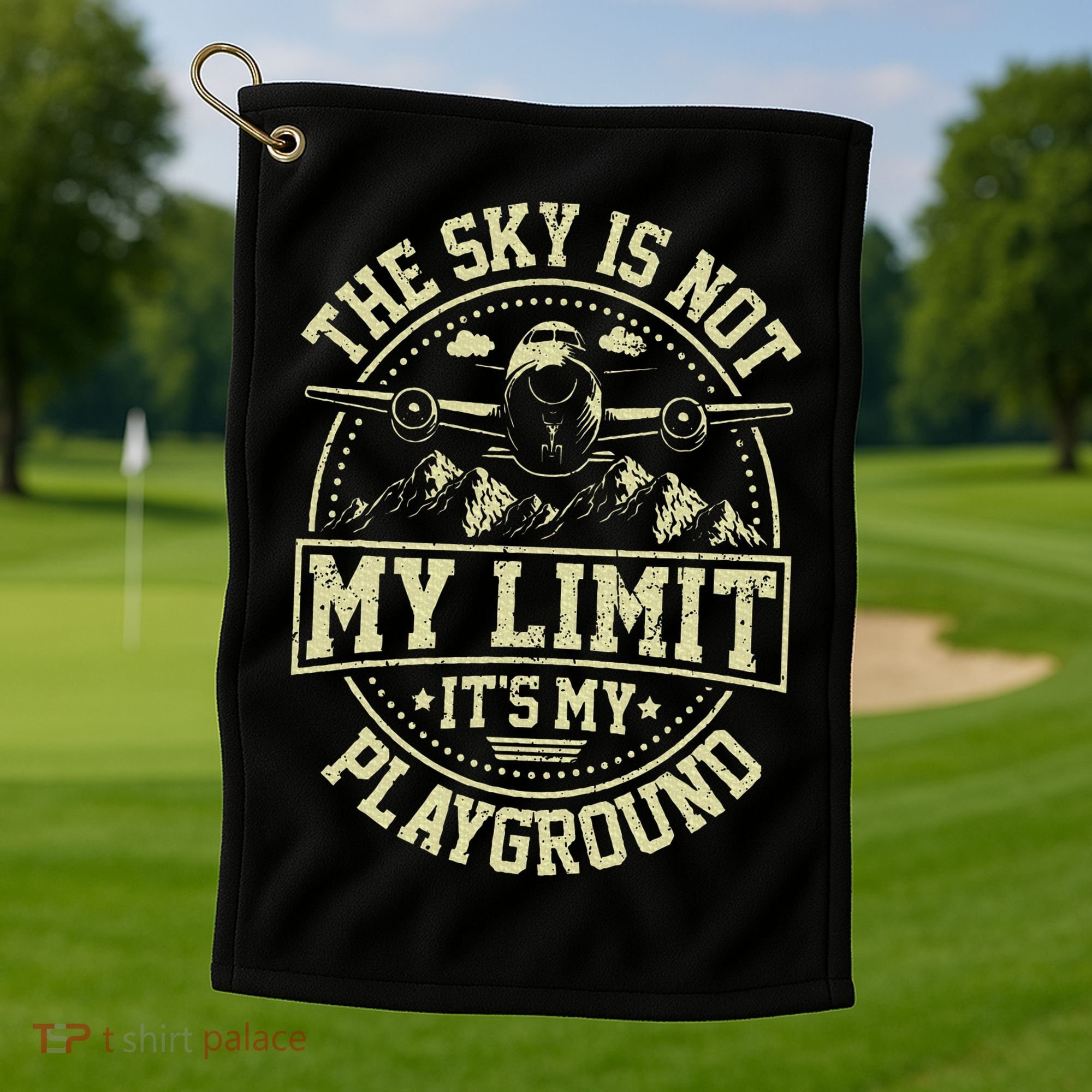 Funny Aviator Pilot Airplane Plane Aviation Gifts Golf Towel