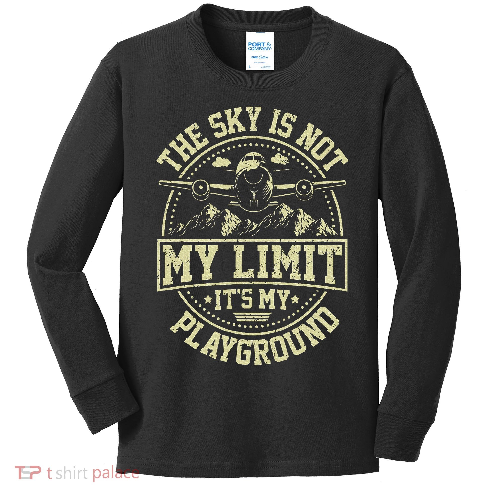 Funny Aviator Pilot Airplane Plane Aviation Gifts Kids Long Sleeve Shirt