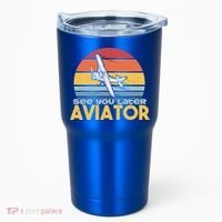Funny Airplane Pilot Costume See You Later Aviator Pilot Meaningful Gift Tumbler thumb 0