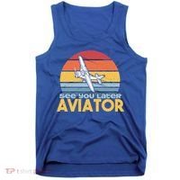Funny Airplane Pilot Costume See You Later Aviator Pilot Meaningful Gift Tank Top thumb 0