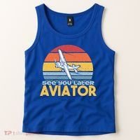 Funny Airplane Pilot Costume See You Later Aviator Pilot Meaningful Gift Tank Top thumb 2