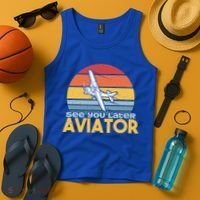 Funny Airplane Pilot Costume See You Later Aviator Pilot Meaningful Gift Tank Top thumb 4