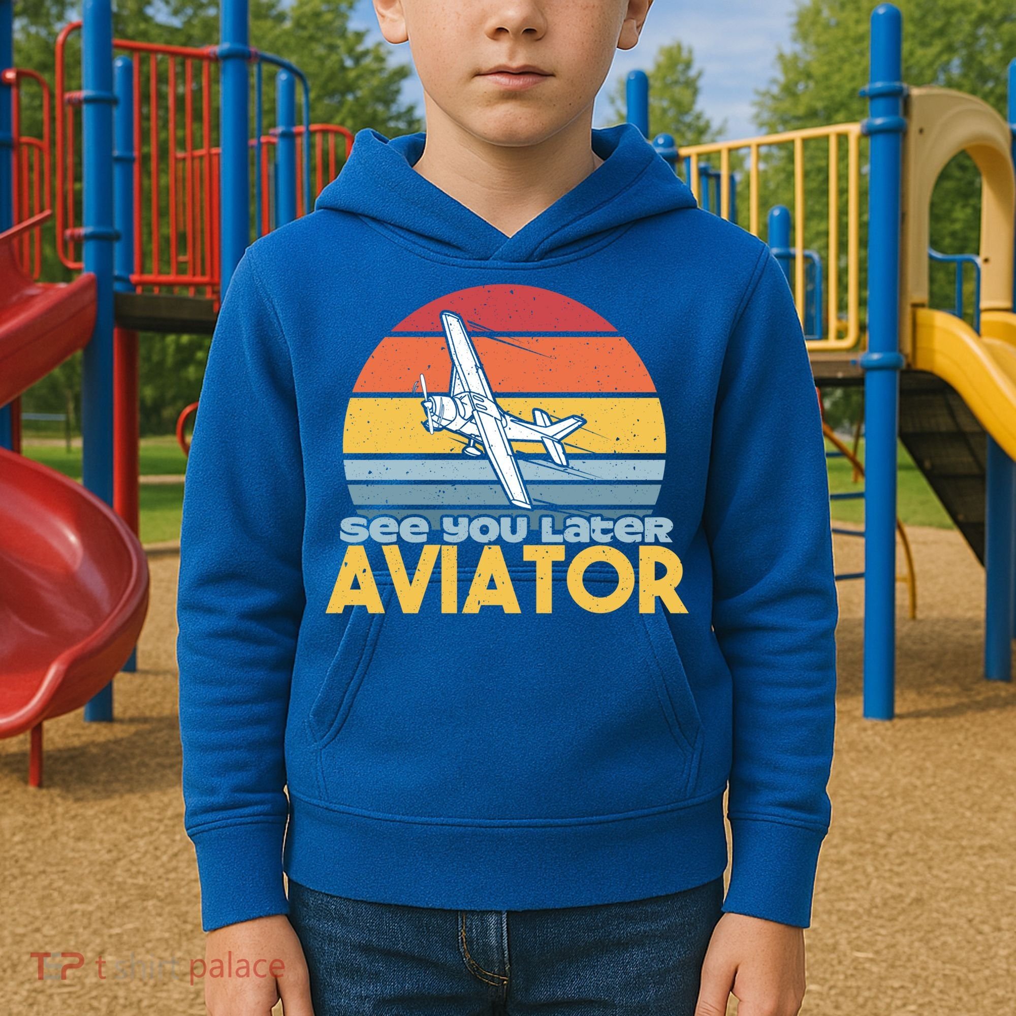 Funny Airplane Pilot Costume See You Later Aviator Pilot Meaningful Gift Kids Hoodie