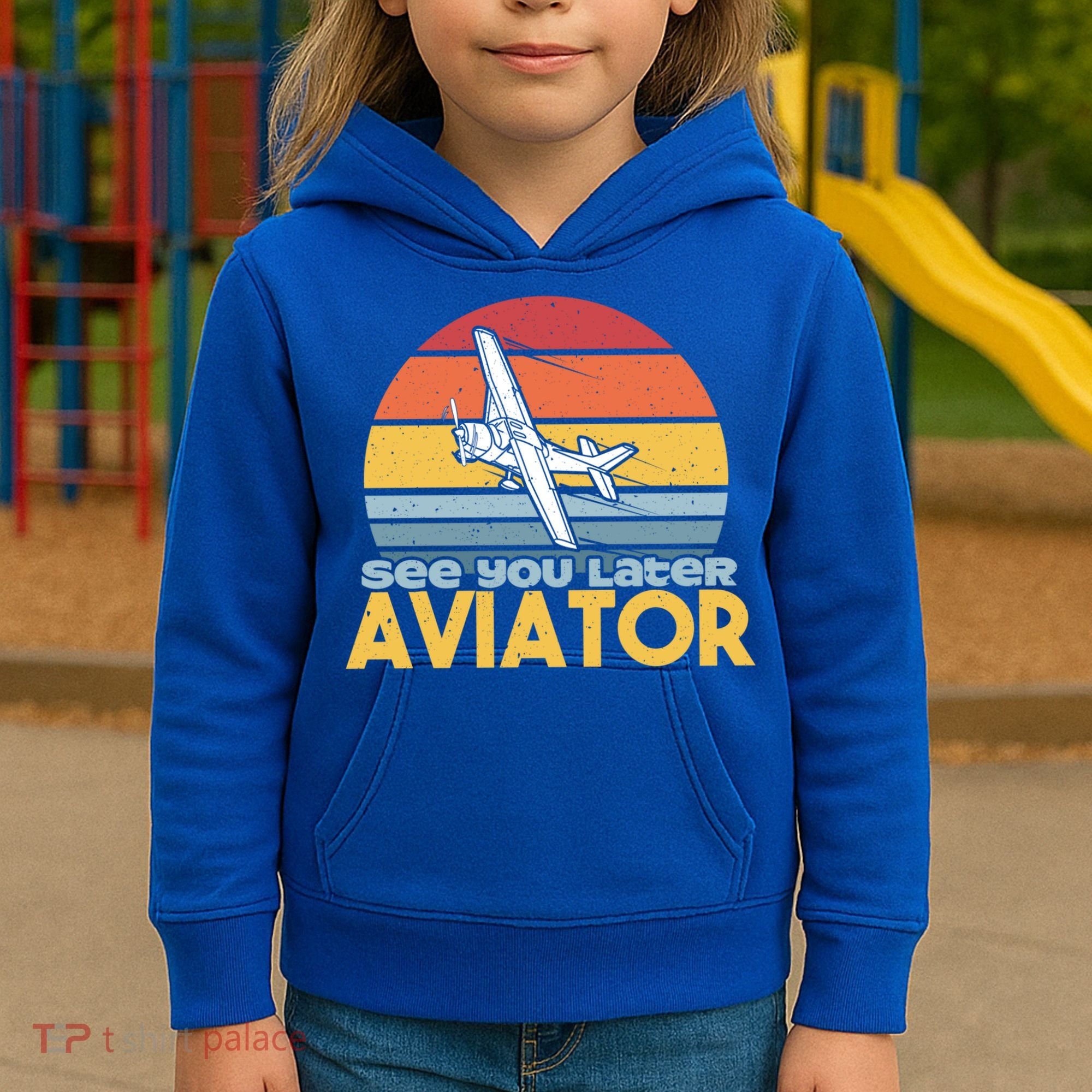 Funny Airplane Pilot Costume See You Later Aviator Pilot Meaningful Gift Kids Hoodie