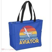 Funny Airplane Pilot Costume See You Later Aviator Pilot Meaningful Gift Tote Bag thumb 2