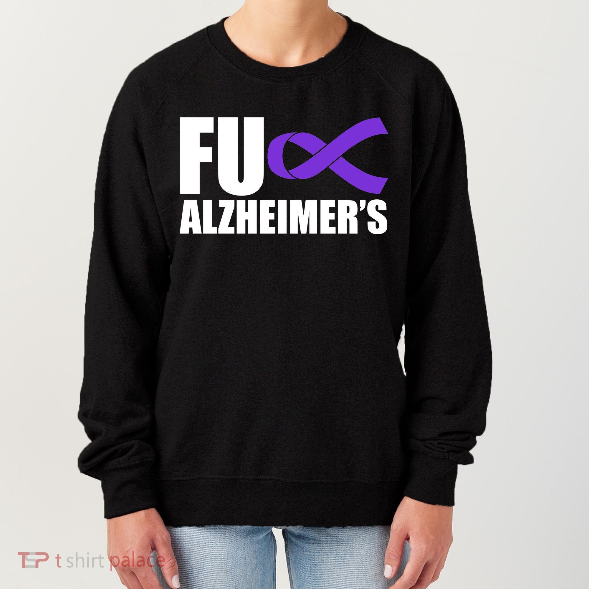 Fuck Alzheimer's Purple Ribbon Women's Sweatshirt