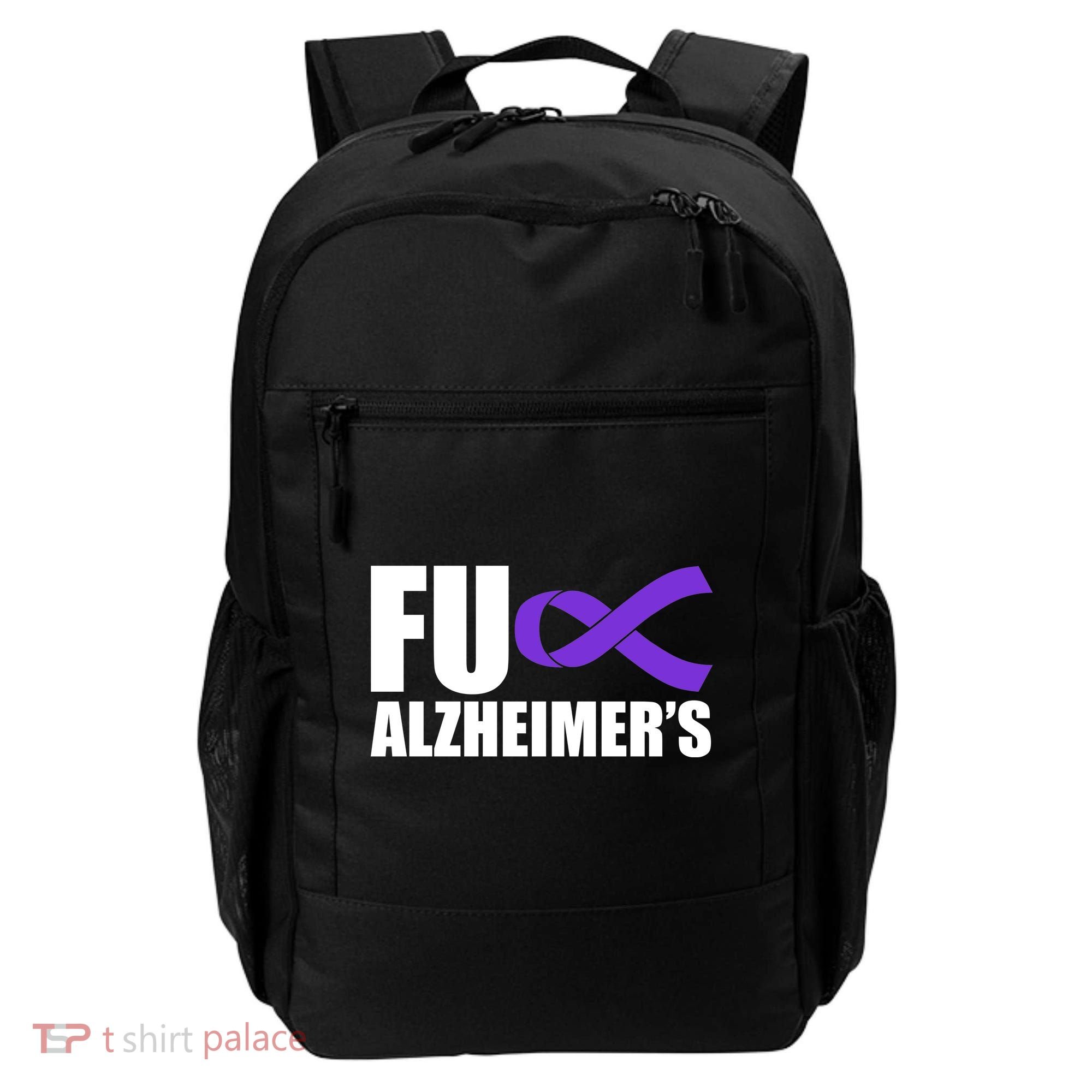Fuck Alzheimer's Purple Ribbon Backpack