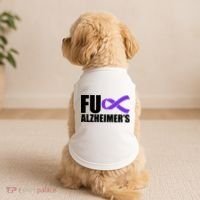 Fuck Alzheimer's Purple Ribbon Doggie Tank thumb 2