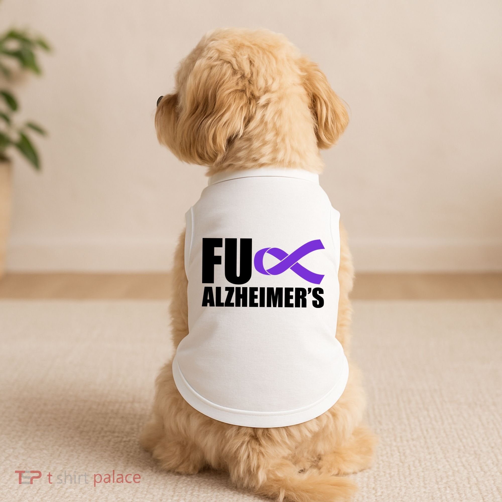 Fuck Alzheimer's Purple Ribbon Doggie Tank