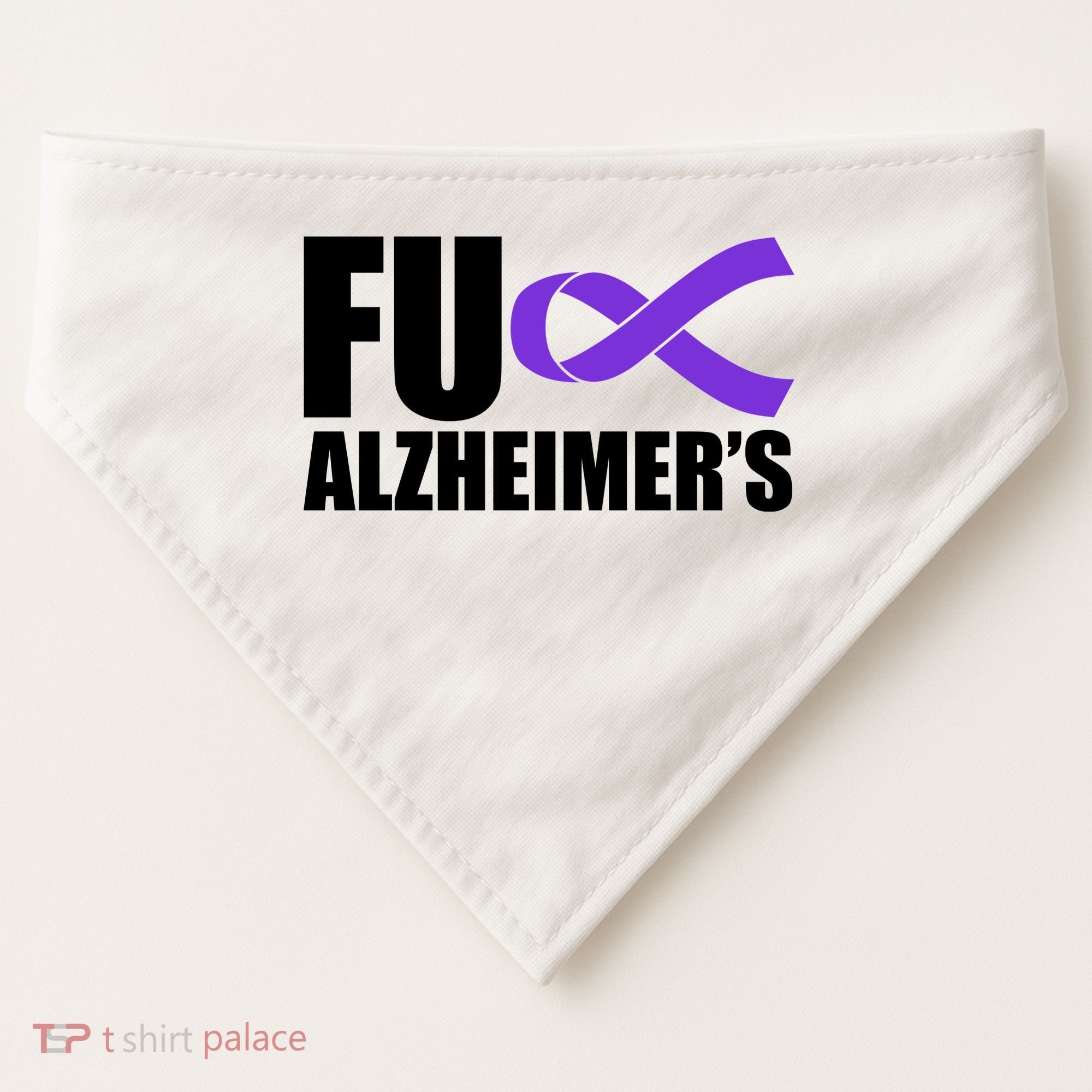 Fuck Alzheimer's Purple Ribbon USA-Made Doggie Bandana