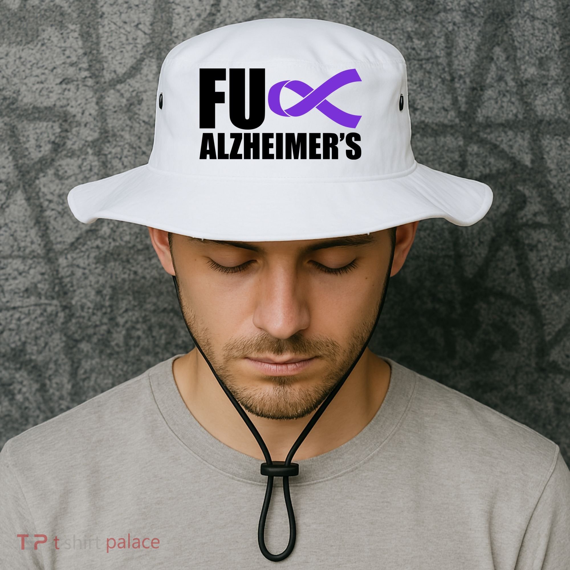 Fuck Alzheimer's Purple Ribbon Bucket Hat