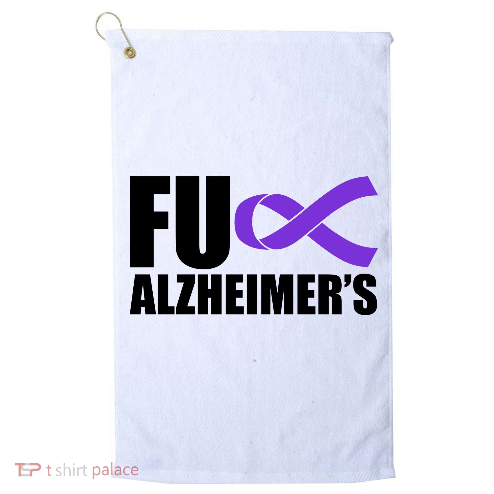 Fuck Alzheimer's Purple Ribbon Golf Towel