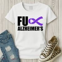 Fuck Alzheimer's Purple Ribbon Women's T-Shirt thumb 3