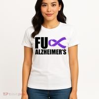 Fuck Alzheimer's Purple Ribbon Women's T-Shirt thumb 4
