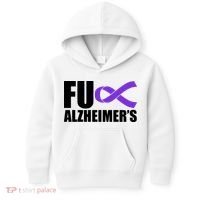 Fuck Alzheimer's Purple Ribbon Kids Hoodie thumb 0