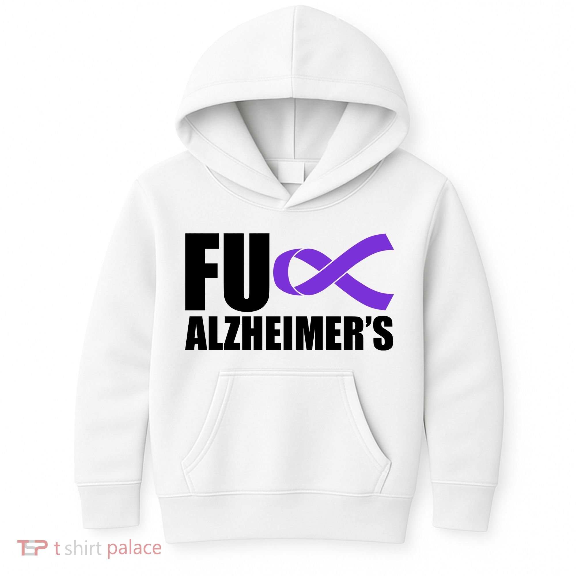 Fuck Alzheimer's Purple Ribbon Kids Hoodie