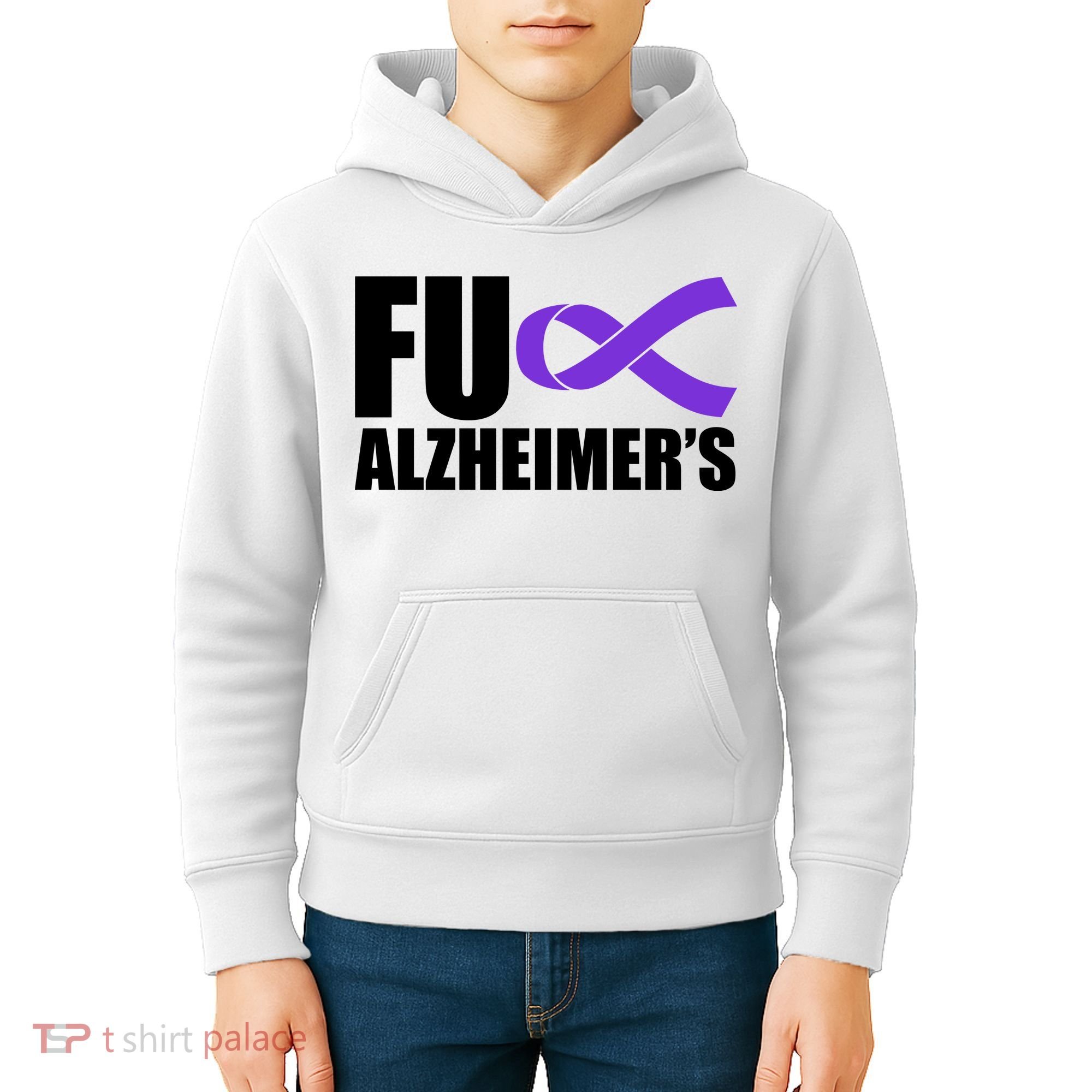 Fuck Alzheimer's Purple Ribbon Kids Hoodie