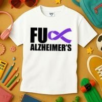 Fuck Alzheimer's Purple Ribbon Kids T-Shirt thumb 3