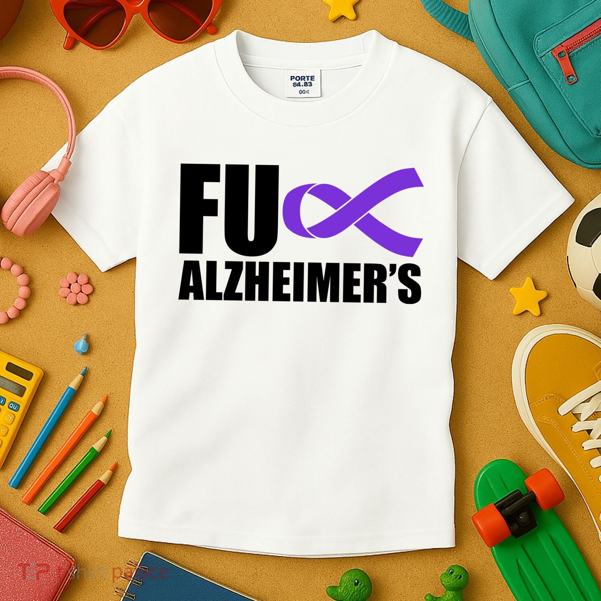 Fuck Alzheimer's Purple Ribbon Kids T-Shirt