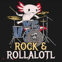 Funny Axolotl Playing Drums Rock Drummer Band Musician Doggie Tank thumb 4