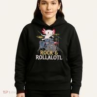 Funny Axolotl Playing Drums Rock Drummer Band Musician Hoodie thumb 5