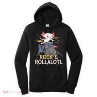 Funny Axolotl Playing Drums Rock Drummer Band Musician Women's Hoodie thumb 0