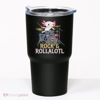 Funny Axolotl Playing Drums Rock Drummer Band Musician Tumbler thumb 0