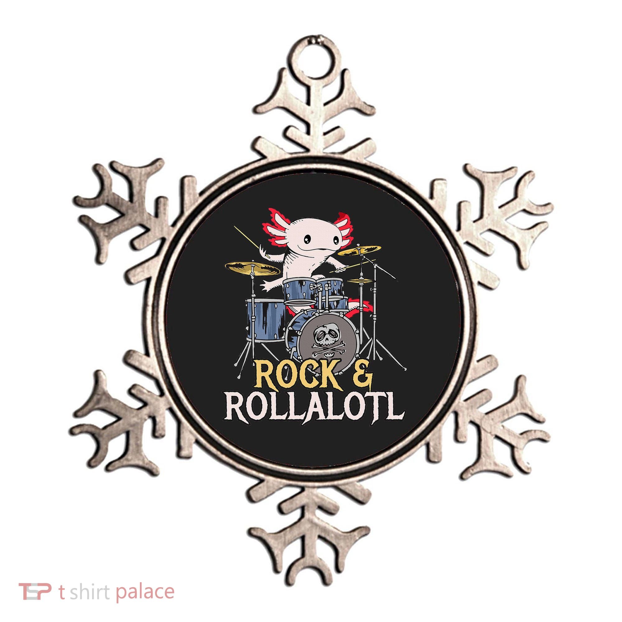 Funny Axolotl Playing Drums Rock Drummer Band Musician Ornament