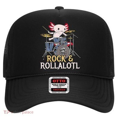 Funny Axolotl Playing Drums Rock Drummer Band Musician Hat