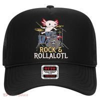 Funny Axolotl Playing Drums Rock Drummer Band Musician Hat thumb 0