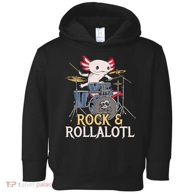 Funny Axolotl Playing Drums Rock Drummer Band Musician Toddler Hoodie