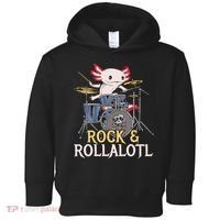 Funny Axolotl Playing Drums Rock Drummer Band Musician Toddler Hoodie thumb 0