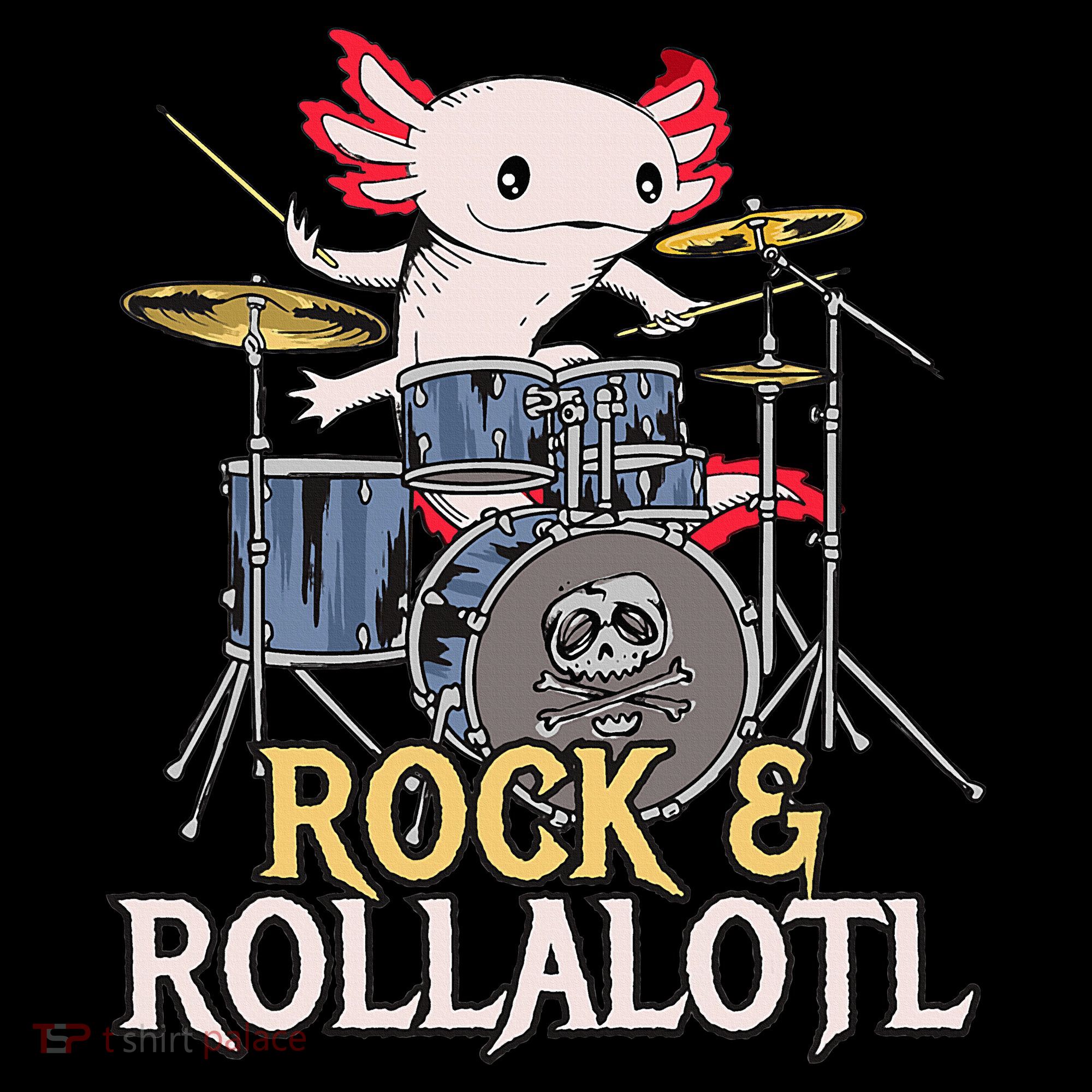 Funny Axolotl Playing Drums Rock Drummer Band Musician Tank Top