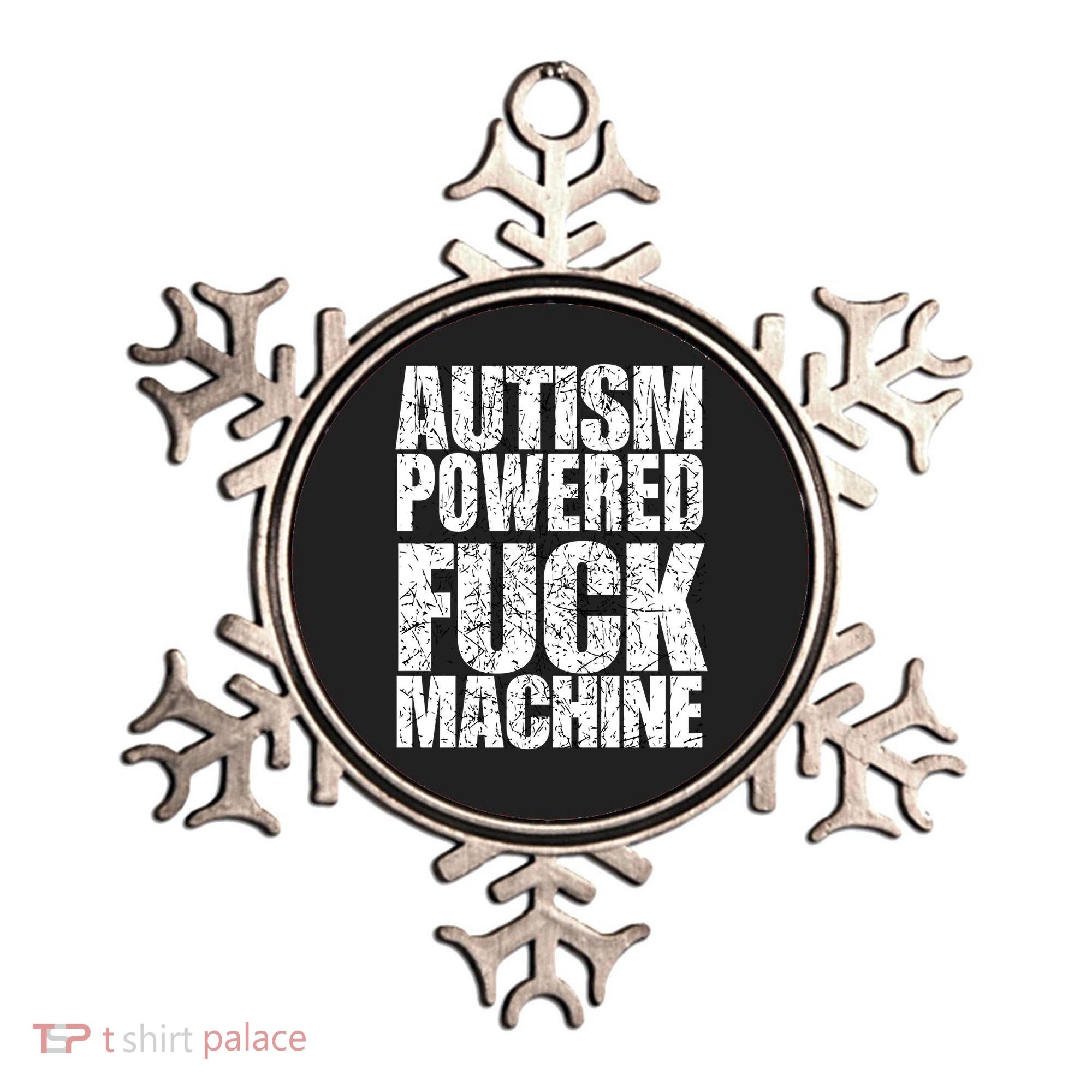 Funny Autism Powered Fck Machine Autism Quote RizzEm Gift Ornament