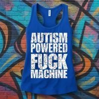 Funny Autism Powered Fck Machine Autism Quote RizzEm Gift Women's Tank Top thumb 3