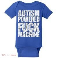 Funny Autism Powered Fck Machine Autism Quote RizzEm Gift Baby Bodysuit thumb 0