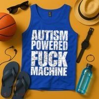 Funny Autism Powered Fck Machine Autism Quote RizzEm Gift Tank Top thumb 4