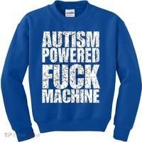 Funny Autism Powered Fck Machine Autism Quote RizzEm Gift Kids Sweatshirt thumb 0