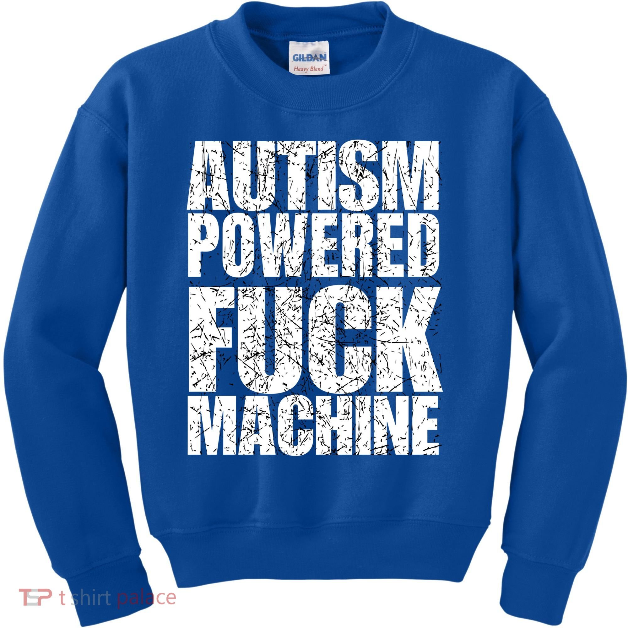 Funny Autism Powered Fck Machine Autism Quote RizzEm Gift Kids Sweatshirt
