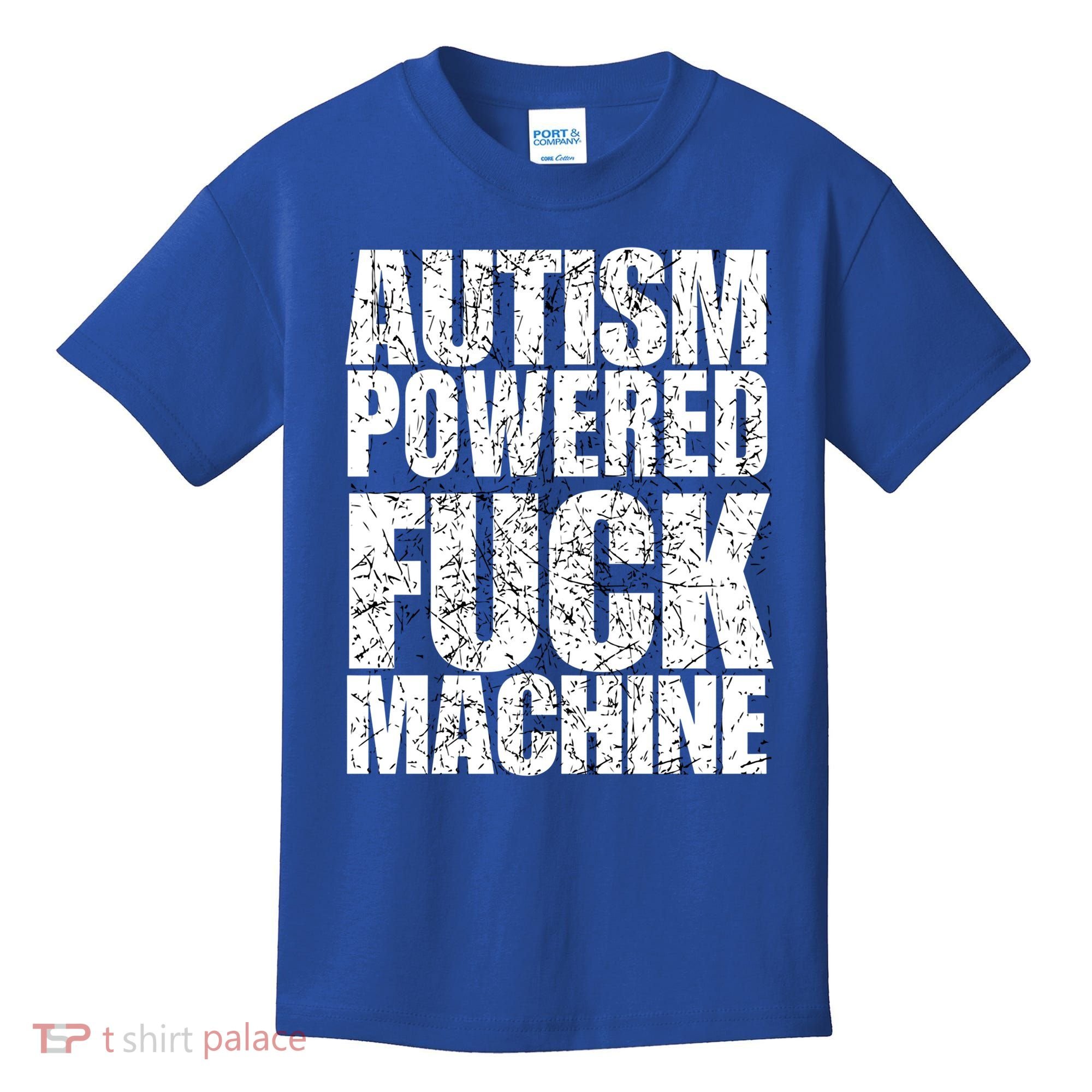 Funny Autism Powered Fck Machine Autism Quote RizzEm Gift Kids T-Shirt