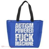 Funny Autism Powered Fck Machine Autism Quote RizzEm Gift Tote Bag thumb 0