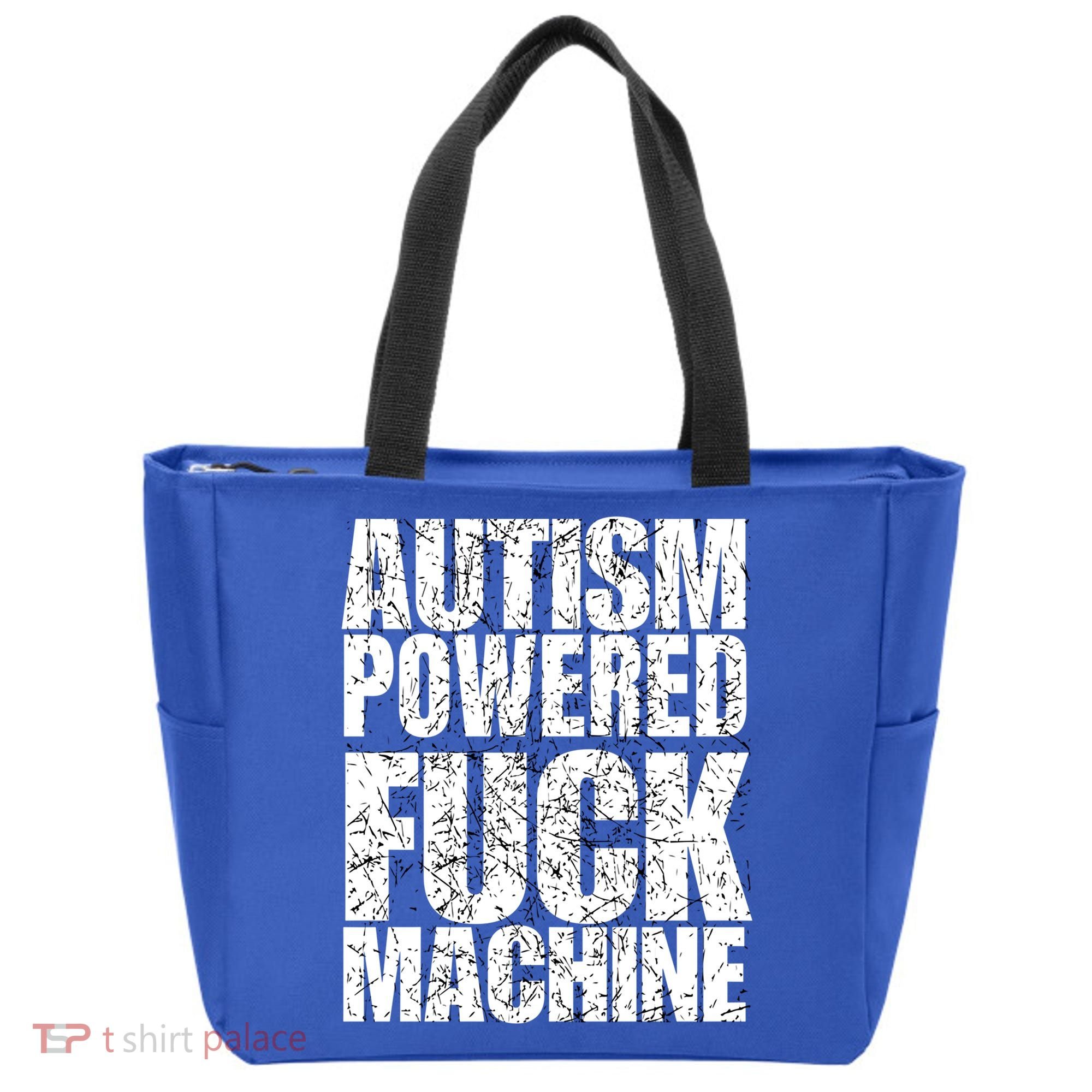 Funny Autism Powered Fck Machine Autism Quote RizzEm Gift Tote Bag