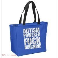Funny Autism Powered Fck Machine Autism Quote RizzEm Gift Tote Bag thumb 2