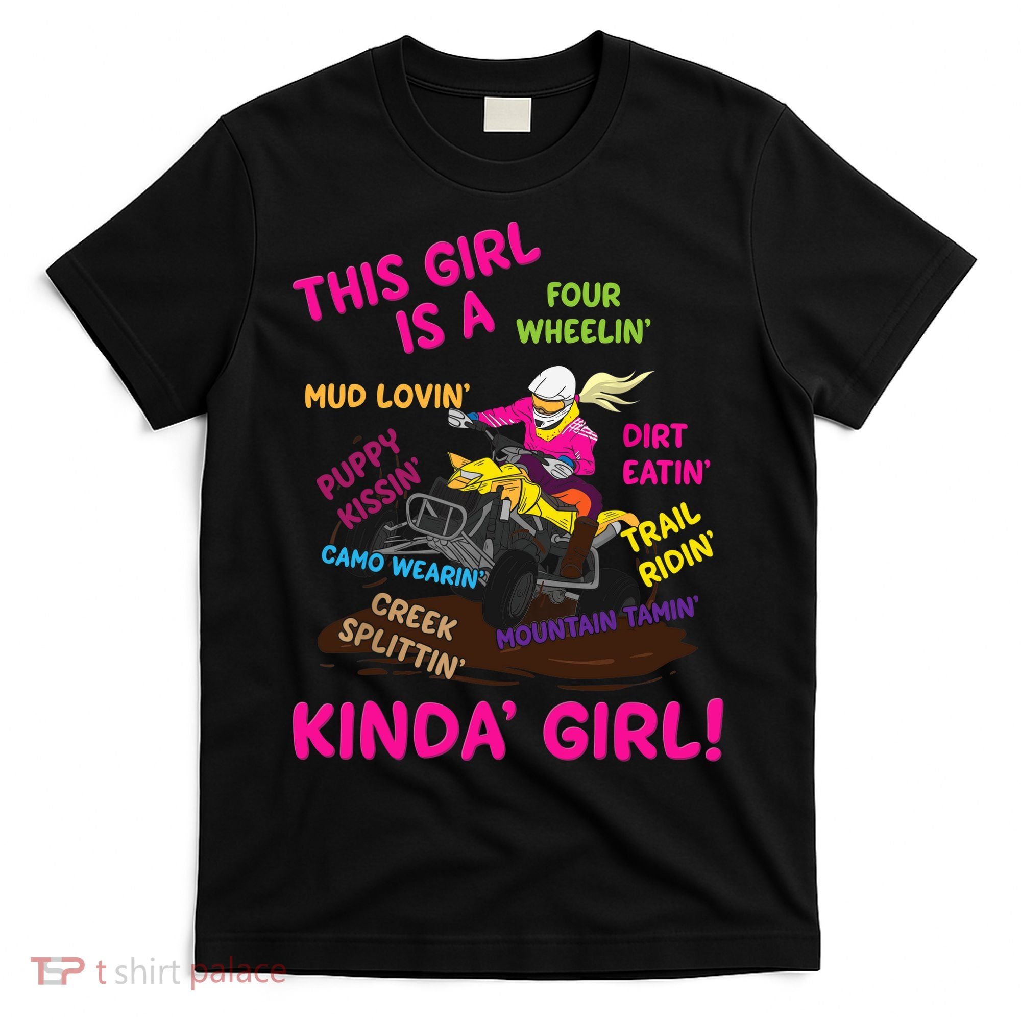 Funny ATV Quad Biking Saying ATV Girl Four Wheeler Girls T-Shirt