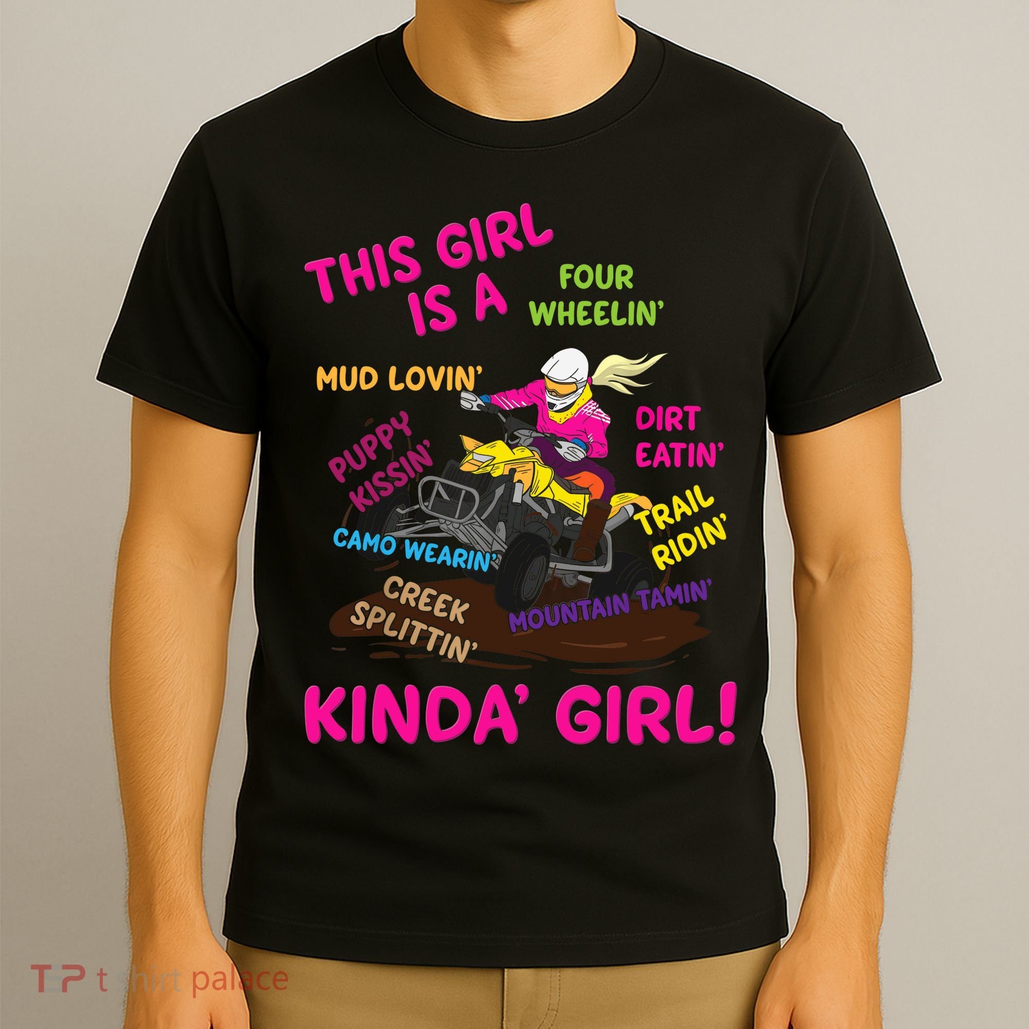 Funny ATV Quad Biking Saying ATV Girl Four Wheeler Girls T-Shirt