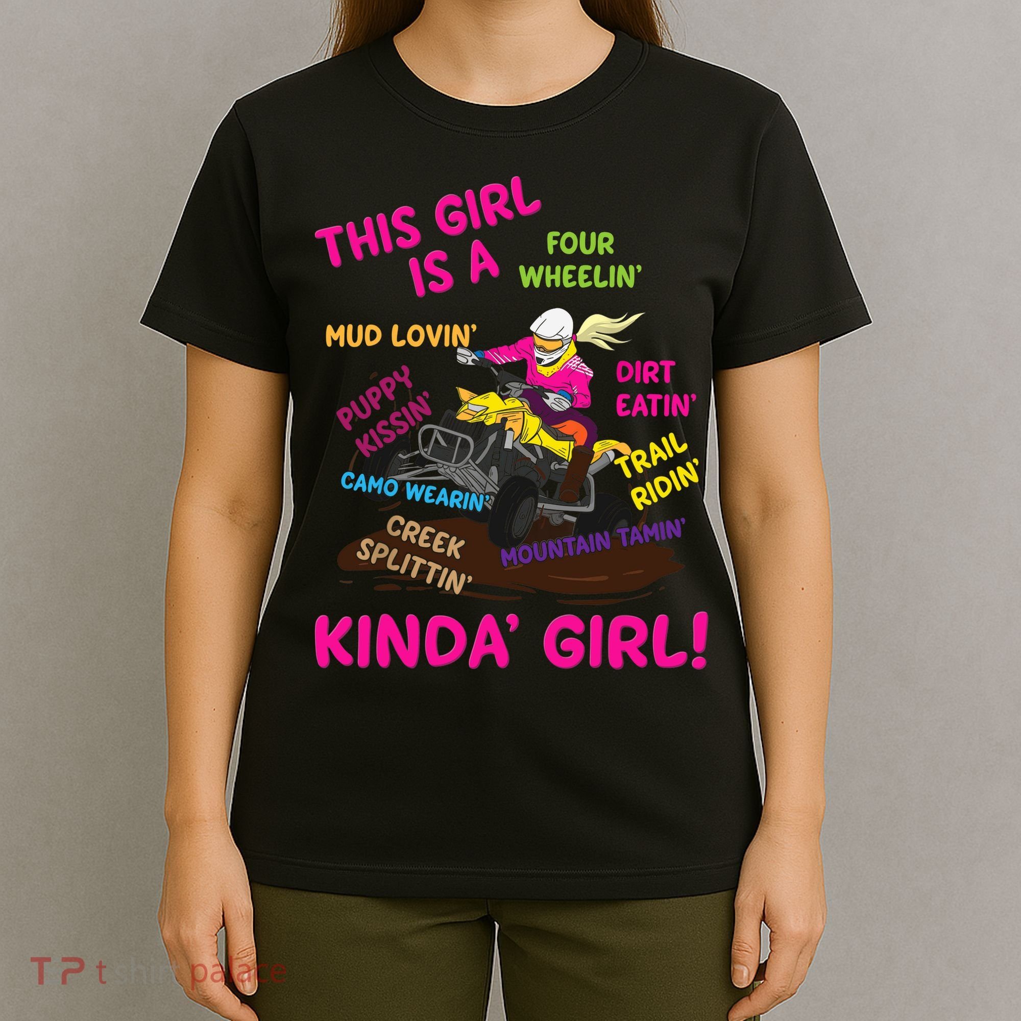 Funny ATV Quad Biking Saying ATV Girl Four Wheeler Girls T-Shirt