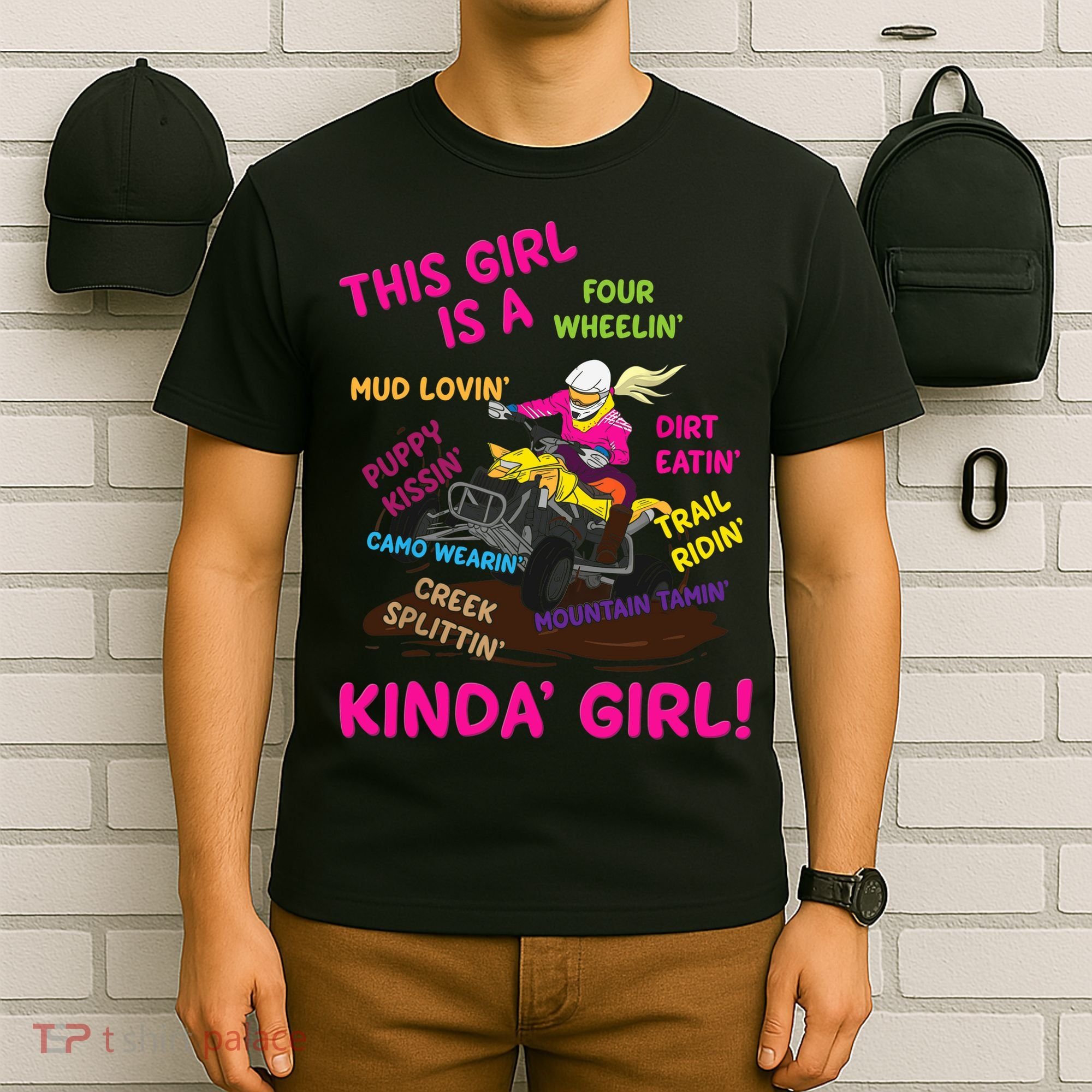 Funny ATV Quad Biking Saying ATV Girl Four Wheeler Girls T-Shirt