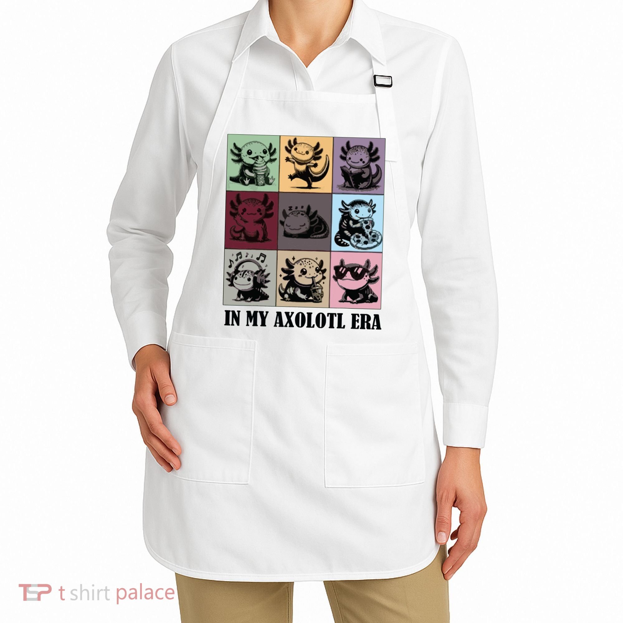 Funny Axolotl Quote In My Axolotl Era Graphic Cool Axolotl Apron